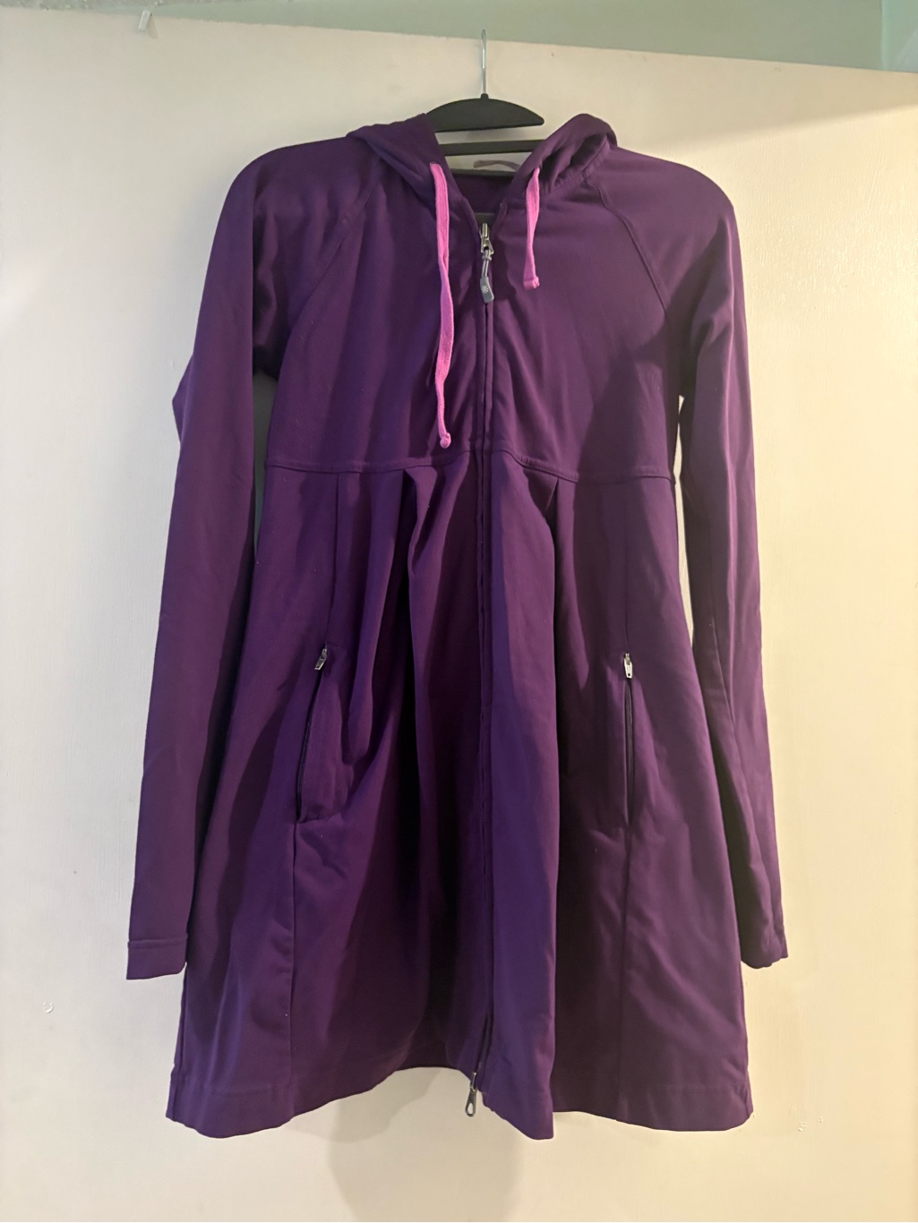 Athleta Small Hooded Zip Jacket With Pink Drawstrings